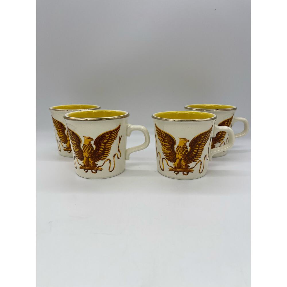 Set of 4 Taylor International Bicentennial Eagle Coffee Mugs USA